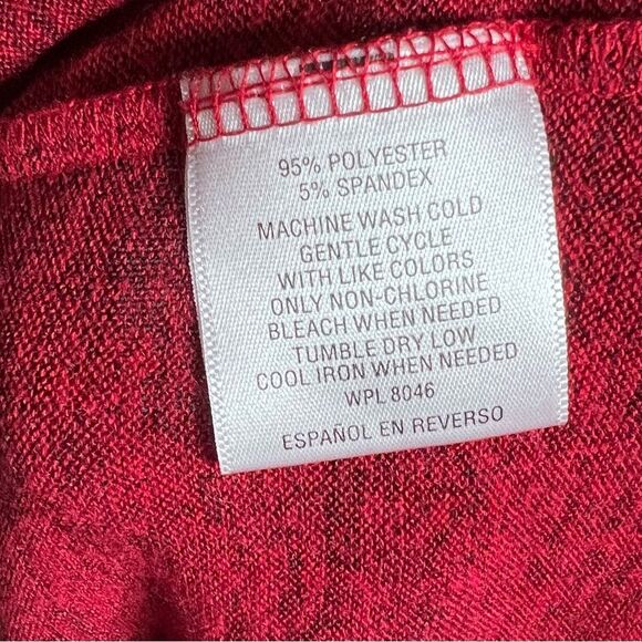 Style & Co long tiered sleeve red and black heathered knit top size small - Picture 7 of 7